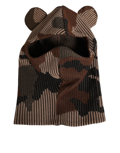 Dolce & Gabbana Multicolor Camouflage Balaclava Mask Men Cap One Size Hat