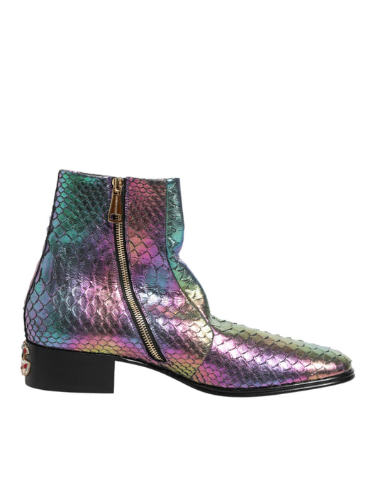 Dolce & Gabbana Multicolor Chelsea Short Ankle Boots Shoes